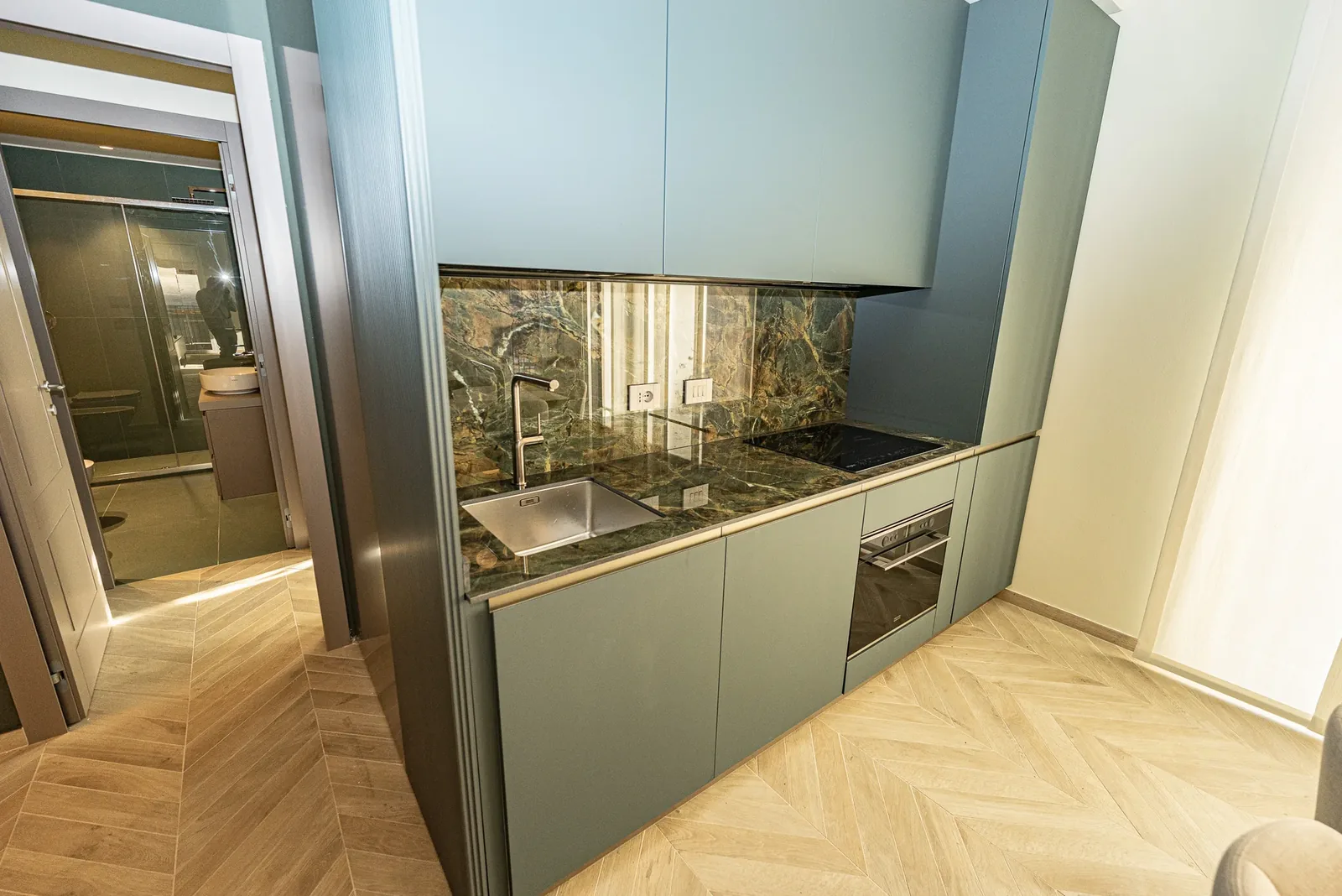 Dune Luxury Residence - living open space con cucina a vista, 85 mq Torino centro